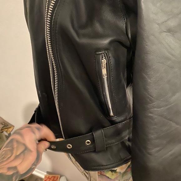 Black Leather Jacket Sz 10 - Picture 4 of 13
